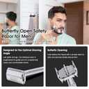 Keropy Double Edge Safety Razor, Single Blade razor for Men & Women, Shaving Razor with 10 Razor Blade, Metal Razor - Silver