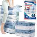 TAILI 10 Pack Vacuum Storage Bags, Jumbo Cube Space Saver Bags (31x40x15 Inch), Extra Large Vacuum Sealer Bags for Comforters Blankets Bedding Clothing, Closet Organizer, Cream