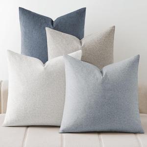 a moment Pack of 4 Couch Pillow Covers,Outdoor Waterproof Cushion Covers for Patio Furniture Garden Pet-Friendly Stain-Resistant Throw Pillow Cases 18x18 inch Blue
