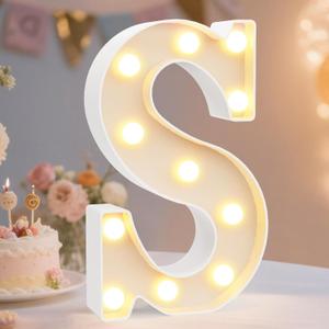 Pooqla LED Marquee Letter Lights Sign, Light Up Alphabet Letter for Home Party Wedding Decoration S (Warm White)