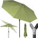 Tempera Patio Market Outdoor Table Umbrella with Push Button Tilt and Crank, Large Sun Umbrella with Sturdy Pole & Fade Resistant Canopy, Easy to Set