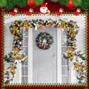 24 Pcs Velvet Christmas Tree Decorations Set Velvet Christmas Tree Skirt Bow Topper Xmas Ball Ornaments Ribbon LED Light for Xmas Holiday Party Wreath Decoration (Gold)