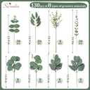 Serwalin 130 Pcs 8 Kinds Mixed Eucalyptus Stems Bulk,Artificial Greenery Silver Dollar Eucalyptus Leaves Picks for Centerpieces Vase DIY Bouquet Arrangement Home Decor