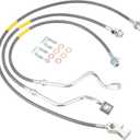 Stainless Steel Brake Line 89717, Front and Rear Extended Brake Lines Compatible with Ford Super Duty 4WD F250/F350 1999-2004, Fit for 4"-8" Suspension Lift