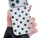 2 x Compatible with iPhone 17 Pro Case Cute Aesthetic Polka Dot Pattern Phone Case for Girls Women,Shockproof Soft TPU and Hard PC Protective for iPhone 17 Pro Case -Hot Pink