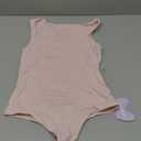 MANGOPOP Women's Square Neck Long Sleeve Tank Top Bodysuit Sexy Double Lined Sleeveless Thong Body Suits Going Out Tops, Blushing Bride 