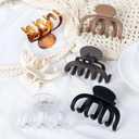 2 x Hair Clips for Women 3.5 Inch Medium Hair Claw Clips for Girls Thin Thick Hair Matte Banana Jaw Clips Hair Accessories for Women (Transparent)