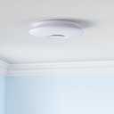 Upgrade 15 inch Dimmable LED Music Ceiling Light with Bluetooth Speaker 24W, Bluetooth Control via Smart Phone APP, Flush Mount Ceiling Light Family Bedroom (Remote Includes)