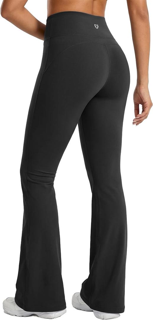 TomTiger Flare Leggings for Women Bootcut Yoga Pants with Tummy Control High-Waisted and Wide Leg (Medium)