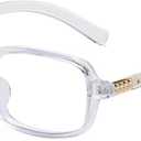 AIEYEZO Retro Rectangular Blue Light Glasses Women Men Fashion Small Square Frame Computer Gaming Glasses (Clear)