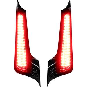 Chrome Fasica Panel Insert LED Tail Lights Motorcycle Brake Taillights Integrated Turn Signals for Harley Touring Road Glide Street Glide Road King Special (Black)