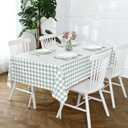 Romanstile Rectangle Plastic Tablecloth, 100% Waterproof Oil-Proof Checkered PVC Table Cloth, Heavy Duty Vinyl Table Cover for Dining, Camping, Picnic, Outdoor - 54 x 78 Inch, Light Grey
