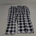 Plaid Pajama Pants Women Baggy Comfy Drawstring Elastic Waist Wide Leg Lounge Pants Flannel Palazzo Pants Sleepwear Black
2XL