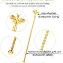 4Pcs Bumble Bee Cocktail Stirrers Swizzle Sticks Stainless Steel 7.5" Coffee Beverage Stir Sticks with Gold Decor Top for Mixing Cocktail, Hot Cocoa, Creamer
