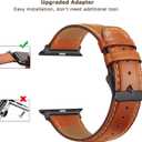 Tasikar Bands Compatible with Apple Watch Band 49mm 46mm 45mm 44mm 42mm Genuine Leather Replacement Straps Compatible with Apple Watch Ultra 3 2 1 SE Series 11 10 9 8 7 6 5 4 3, Classic Brown