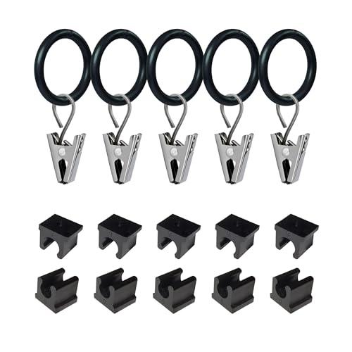 Luckupper Garden Flag Clips and Stoppers,Tiger Clip with Ring and U Clamp(for 6mm Rod),Anti Wind Accessories for Garden Flag Holder