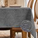 BALCONY & FALCON Rectangle Tablecloth Washable Wrinkle Resistant and Water Proof Table Cloth Decorative Linen Fabric Tablecloths for Dining Parties Kitchen Wedding and Outdoor Use (Gray, 90x132