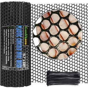 Upgraded 15.7IN x 33FT ABS Plastic Chicken Wire Fence Mesh, Poultry Fencing, Hexagonal Fencing Wire for Gardening, Construction Barrier Netting, Chicken Wire Frame Crafts, Floral Netting