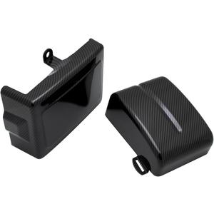 Motorcycle Left & Right Battery Fairing Covers Side Panel Oil Tank Cover For Harley Dyna Fat Bob, Super Glide, for Wide Glide, Switchback (2006-2017) Harley Dyna Street Bob (2006-2014)(Carbon)