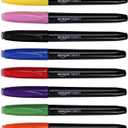 Amazon Basics Vibrant Fabric Markers for T-Shirt, Clothes, Tote Bags, Bold Colors, 8-Pack