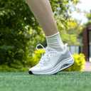 RomenSi Womens Arch Support Walking Shoes Orthotic Fashion Sneakers Tennis Shoes for Plantar Fasciitis Pain Relief WhiteGrey US 6.5