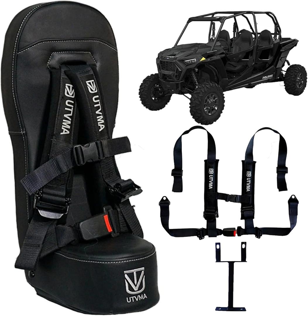 RZR 1000 and 900 (2014-2023) Bump Seat with 4-Point Harness | Kids Seat | Jump Seat | All Models (XP, Turbo, Turbo S, High Lifter, Sport, Premium, Ultimate) (Black)