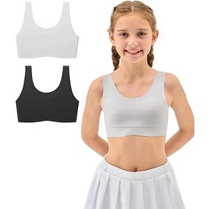 Sascina Girls Training Bras 7-12 Seamless First Bra Racerback Light Sports Bras - No Pads, Chest Double Lined, Black Only, Pack Of 1