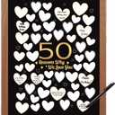 50 Reason Why We Love You,50th Birthday Wall Decor,Birthday Gifts for Women Men,Guest Canvas 50th Anniversary or Birthday Party Favors Decoration-24x18 inches