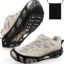 FUSIGO Ice Cleats for Shoes and Boots Crampons Snow Traction Cleats for Walking on Snow and Ice Non-Slip Ice Shoe Grippers Men Women Kids Stretch Rubber Ice Cleats, 24 Studs (Large (7.5-10 men/9-11 women))