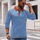 COOFANDY Mens Long Sleeve Polo Shirts Casual Button Collared Shirts Raglan Golf T Shirt (M)