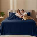 Utopia Bedding Twin Sheet Set 3 Piece Bed Sheets for Twin Size Bed, Soft and Breathable Microfiber, Includes 1 Fitted Sheet, 1 Flat Sheet and 1 Pillowcase Oeko Tex (Navy Blue)