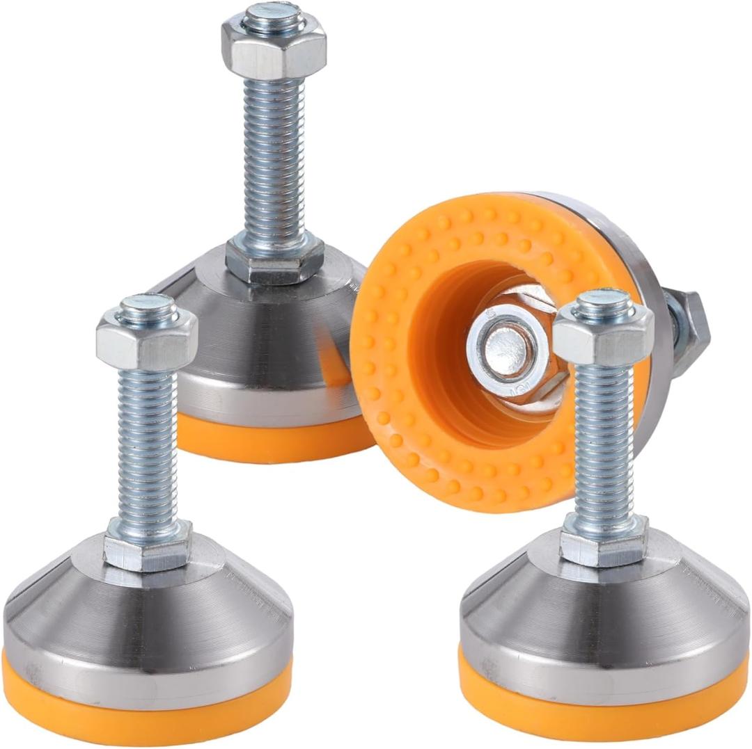 4 PCS Heavy Duty Leveling Feet, D60xM12x50,2.36" Dia. Base,1300 Lb Capacity, Leg Leveler with Base, Adjustable Leveling Feet with M12 Thread, Great Load Capacity for Workbench Machine Cabinet