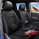 AOMSAZTO Seat Covers Fit for Nissan Frontier 2009-2025 2026: Full Set Custom Fit for Frontier Crew Cab Extended Cab Car Seat Covers Waterproof Faux Leather Truck Pickup Seat Covers(5 Seats, Black)