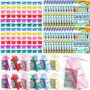 48 Set End of The Year Gifts for Students Graduation Sunglasses, Bulk Preschool Kindergarten Pre K 2026 Class Party Favors, Star Shaped Neon Shades with Cards and Organza Bags