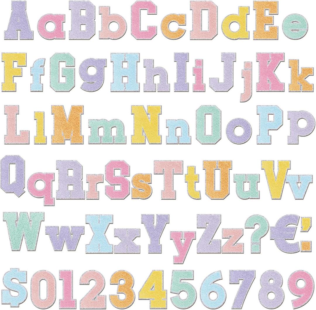 Set of 134 5 Inch Bulletin Board Letters for Classroom Alphabet Numbers Combo Set Cutouts Letter for Bulletin Board Display Chalkboard School Decor (Boho Pastel)