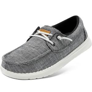 Women Boat Shoes with Orthopedic Insole Slip On Business Casual Shoe for Plantar Fasciitis Lightweight Canvas Loafer, Size 7.5