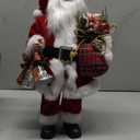 AGM 18" Santa Claus Christmas Figurine Figure Decoration with Gifts Bag and 2 Bells for Holiday Party Home Christmas Decoration