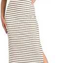 Wenrine Womens Summer Striped Halter Neck Dress Sexy Twist Front Cut Out High Split Casual Sleeveless Maxi Dress Size S