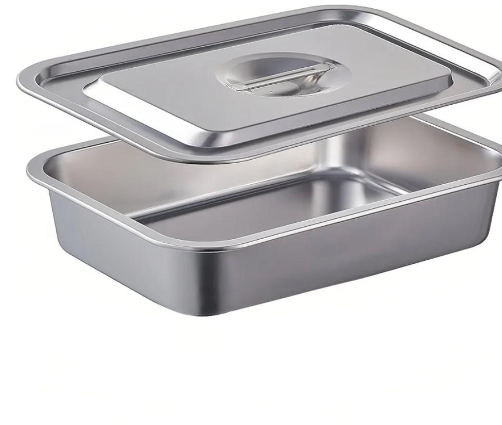 4 Inch Extra Deep Lasagna Baking Pan with Lid, 11x14 Inch 7.4QT Large Stainless Steel Nonstick Lasagna Baking Roasting Pans Casserole Dishes for Oven with Lids(M, 1 Pack)