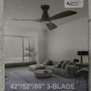 Depuley 42-Inch Ceiling Fans with Lights: Black 3 Blade Flush Mount Low Profile Ceiling Fan for Bedroom - Dimmable Indoor Outdoor Fan with Remote APP Control Ultra Quiet DC Motor Timer