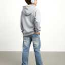 PATPAT Boys Thermal Hoodie, Cotton Fleece Pullover Sweatshirt with Kangaroo Pocket, Solid Color, Ages 6-12 (6-7 Years, Grey)