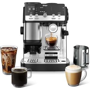 Ninja Luxe™ Café Mini | Espresso Machine & Drip Coffee | Built-in Burr Grinder, Precision Scale & Manual Steam Wand | Lattes, Cappuccinos & More | Stainless Steel | ES301