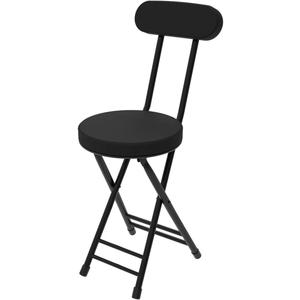 Folding Stool,Cushioned Padded Folding Stool 18.1 inch,Black Portable Heavy Duty Collapsible Padded Round Stool, 18.1" B1