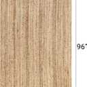 5x8 Jute Hand Woven Area Rug, Reversible, Rectangular, Solid Farmhouse Design, Natural Fiber, for High Traffic Areas, Bedroom, Living Room, Dining Room, Hallway, Office, Kitchen, Entryway