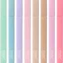 Highlighters, 8 Pack Aesthetic Highlighters, Assorted Colors, Chisel Tip, No Bleed Bible Highlighter Pastel for Journaling Office School Bible Study Supplies