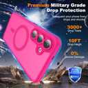 Compatible with Samsung Galaxy S25 FE,Compatible with MagSafe Transparent Clear Design Frame Matte Phone Case Shockproof Protective Cover for Women Girls Pink