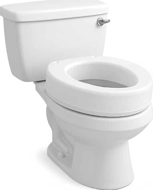 Carex Toilet Seat Riser, Round Raised Toilet Seat Adds 3.5 inches to Toilet Height, for Assistance Bending or Sitting, 300 Pound Weight Capacity Toilet Riser