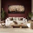 NBAODAN Black and Gold Wall Decor for Bedroom Tree Art Prints Brown Home Wall Decor Large Wall Art for Office Landscape Canvas Painting 24"x48"