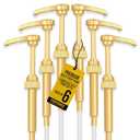 6 pack Coffee Syrup Pump Dispenser (Gold) - Compatible with Torani, Davinci and Skinny Syrup Bottles (750 ml 25.4 oz Bottles)