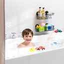 TAILI Shower Caddy Suction Cup 2 Pack with Hooks & Soap holder, Heavy Duty Shower Organizer for Bathroom, No Drilling Bathroom Organizer with Large Capacity, Black Metal Storage Basket